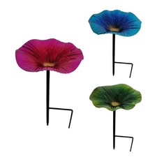 Garden Bird Bath Flower Shaped Outdoor Bird Bath Water Feeder Patio Lawn Decor