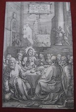 Hendrick Goltzius: Last Supper 1598/Last Supper Print Copperplate