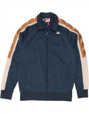 KAPPA Mens Graphic Tracksuit Top Jacket Large Navy Blue Colourblock BT12