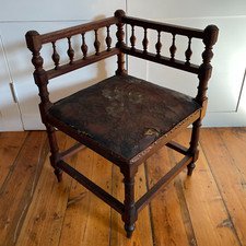 Antique wooden corner chair - antique,