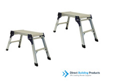 2 x BUILDERS STEP UP LADDERS PLATFORMS HOP UPS WORK BENCHES 150KG