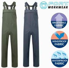 FORT AIR-FLEX Waterproof Windproof BREATHABLE Bib N Brace Dungaree Overalls S-3X