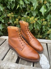 Crockett and Jones, Barnwell 2 , Tan Scotch Grain Calf Leather Boots - UK 9