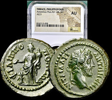 138-161 AD Thrace PHILIPPOPOLIS Antoninus Pius Ancient Roman AE21 Coin NGC AU