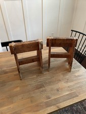 Vintage Mini Wooden Sawhorses 14 1/2" Tall Saw Horse Lot Of 2 For Use Or Decor