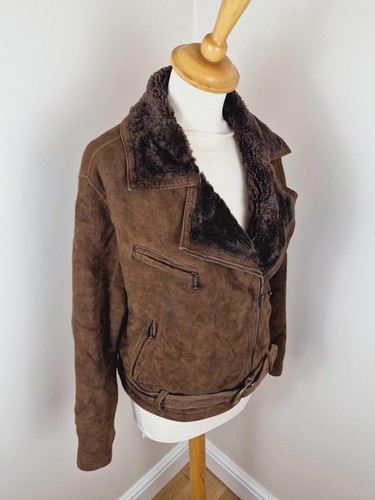 Womens vintage suede sheepskin - suede,