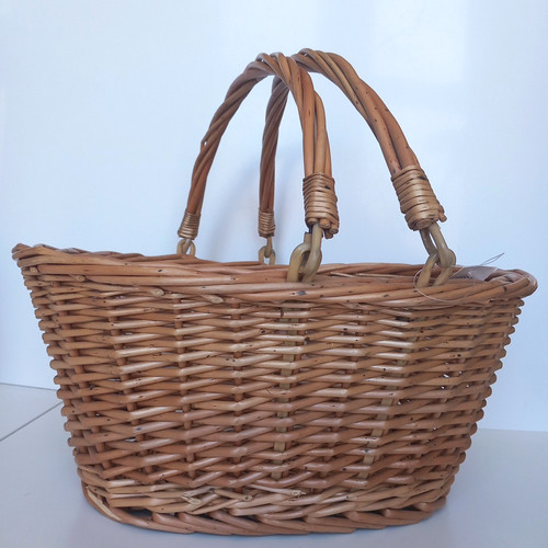 Vintage woven wicker shopping - vintage,