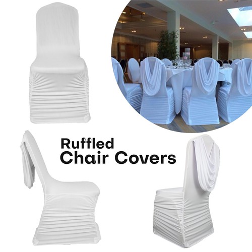 White wedding chair covers - white,