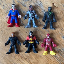 6 x DC Imaginext Superhero Action Figures - Cyborg Robin Black Manta The Flash