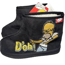VTG The Simpsons Homer Simpson Doh Embroidered Slippers Size Medium 8 NWT 2011