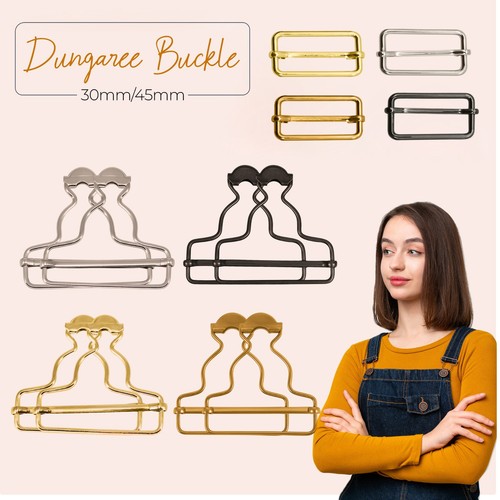 40mm metal dungaree - metal, buckles