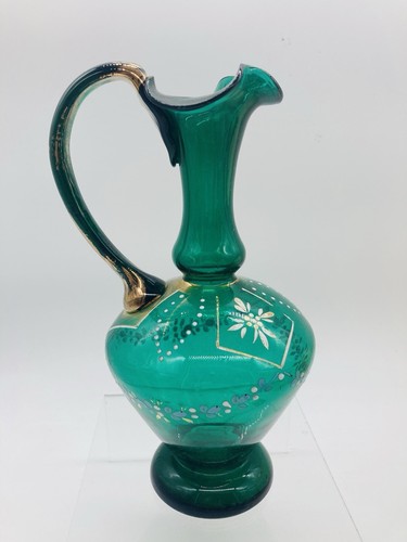 Hand blown green art glass - hand,