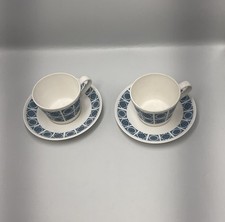 2 x Royal Tuscan Charade Tea Cups And Matching Saucers Set Bone China