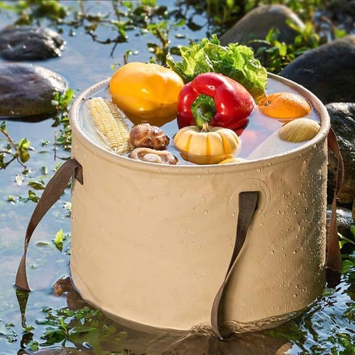 Foldable bucket with handle - with,
