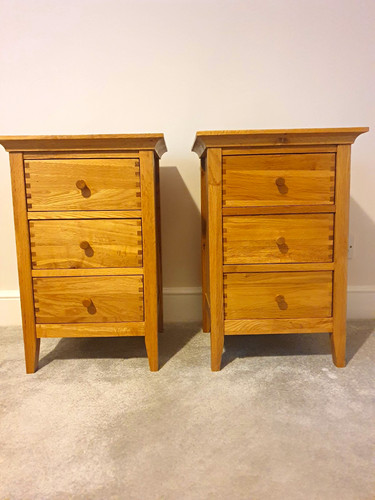 Pair wood bedside - pair, with