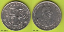 Mauritius 1 One Rupee 1997 Coin