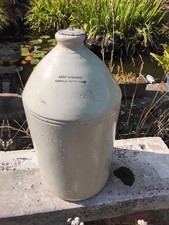 Vintage Cream Coloured  Stoneware Flagon 23 " Tall