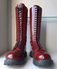 UK9 Grinders ‘King’ 20 hole Cherry Red leather Steel toe Ranger boots Skinhead