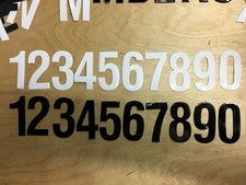 SELF ADHESIVE STICK ON VINYL NUMBERS BIN HOUSE POST BOX SIGNS 3" BLACK / WHITE