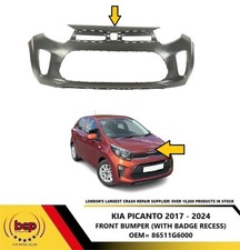 KIA PICANTO 2017 - 2024 FRONT BUMPER WITH BADGE RECESS SEE IMAGES