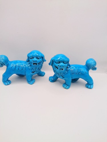 Pair vintage chinese foo dogs - vintage,
