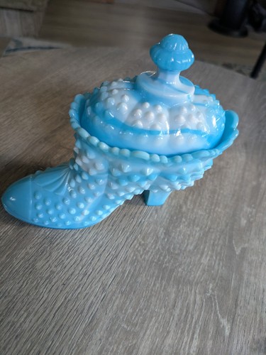 Vintage fenton blue slag glass - fenton,