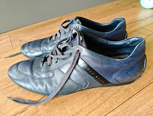 Hugo boss mens navy leather - mens,