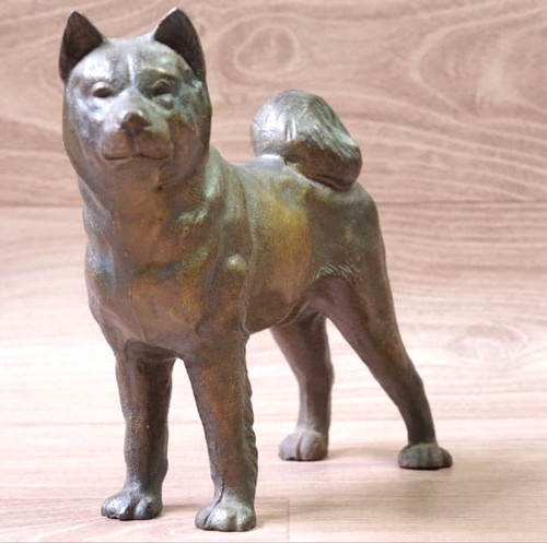 Hachiko akita dog metal - metal, statue