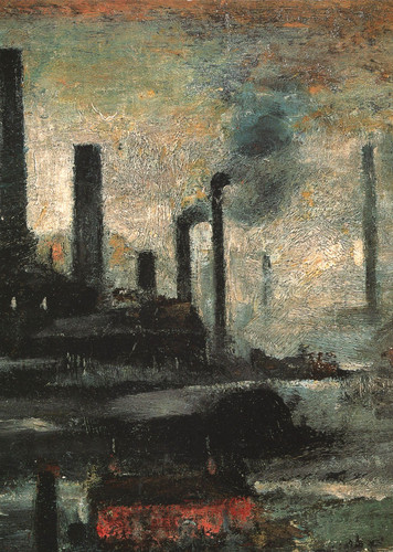 Lowry brushwork landscape - lowry,