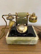 Vintage Green Onyx and Brass