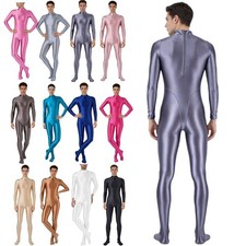 Men Glossy Unitard Full