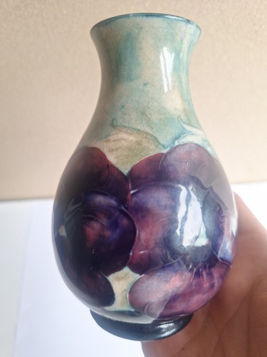 Moorcroft pansy vase early - moorcroft, vase-early