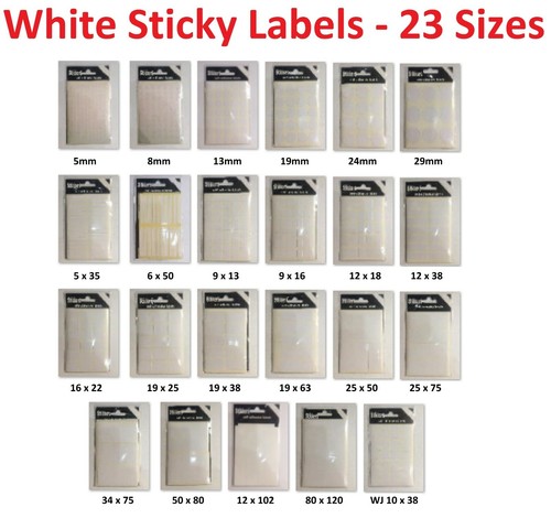 White small sticky labels - small,