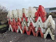 10x 1m plastic road barriers Red White (Water Sand Dirt Block Security Safety)