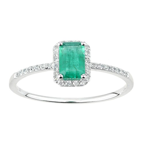 18ct white gold octagon - white,