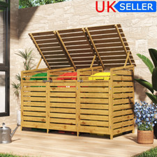 Triple Wooden Wheelie Bin