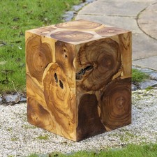Teak root block column - teak, hand