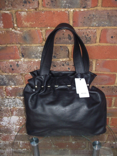 Reiss medium black leather - leather, &