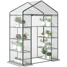 Outsunny Walk In Greenhouse Garden Clear PVC Frame Shelves Reinforced Plant Grow