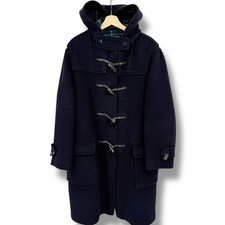 Vtg Lands' End Gloverall Wool Duffle Coat Womens Size 16 100% Wool Plaid Lining