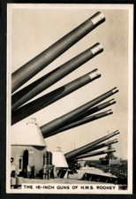 Tobacco Card, Senior Service, THE NAVY, 1937, 16 inch Guns of HMS Rodney, #28