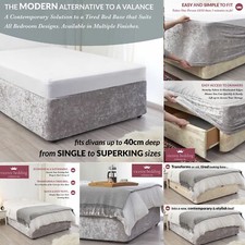 Crushed Velvet BED WRAP Divan Bed Base Frame COVER Valance Elasticated Easy Fit