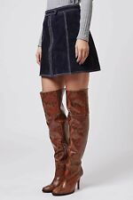 Topshop Leather Over The Knee Boots Animal Print UK3 EUR36 US6 RRP £145