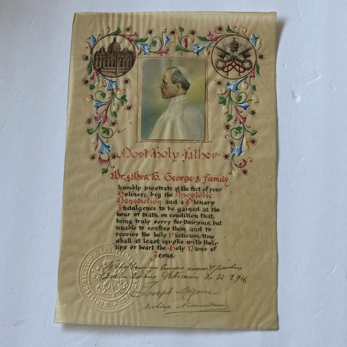 Vintage 1946 papal - vintage, blessing