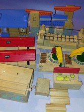 Brio & Compatible Wooden Train Bundle: Bridges, Platforms, Cranes, Tunnel