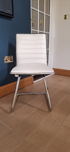 White faux leather - white, dining