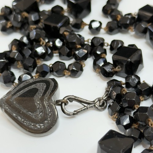 Antique whitby jet incised - antique,