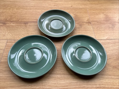 Denby manor green tea saucers - green,