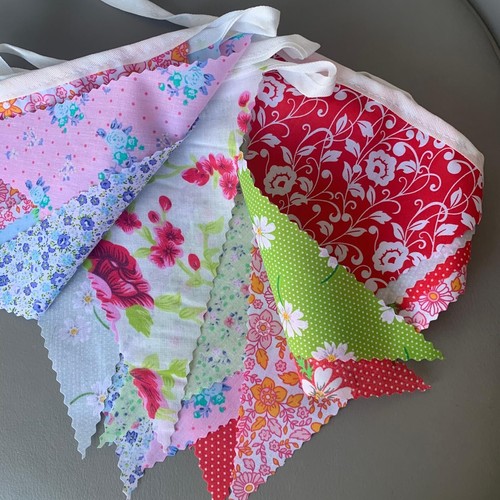 Handmade fabric floral - handmade, bunting