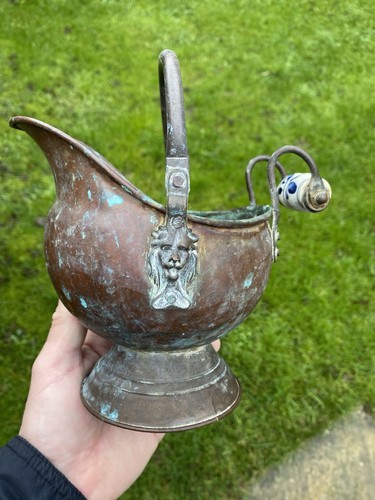 Vintage copper coal - coal, bucket